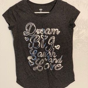 Old Navy Gray T-Shirt With Silver Wording